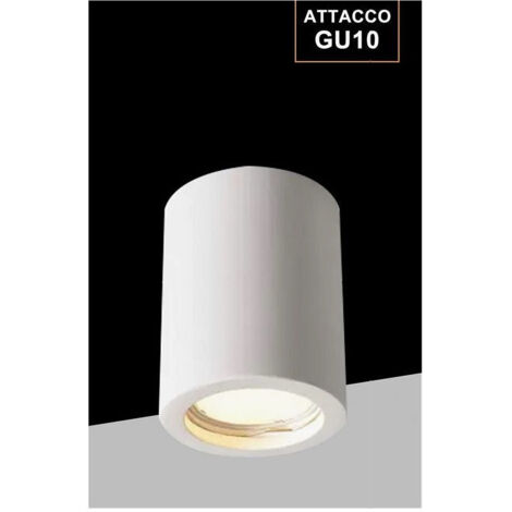 Porta Faretto Lampada Soffitto Gu10 Cilindro In Gesso H90mm Verniciabile Gs-c90-t (1/5)