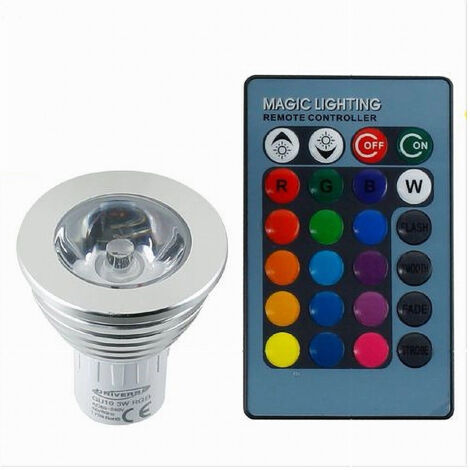 Ampoule Led Gu10 3w Spotlight Rgb Spotlight Avec Télécommande De Chromothérapie Rvb (1/4)