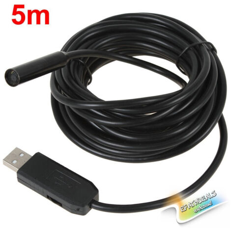 Caméra Endoscopique Usb Flexible Caméra D'inspection Photo 4 Led Sonde 5 Mt (1/2)