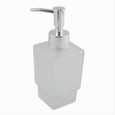 Distributeur Savon De Rechange Verre Liquide Verre Satiné Verre De Salle De Bain Cubique 87265 (1/3)
