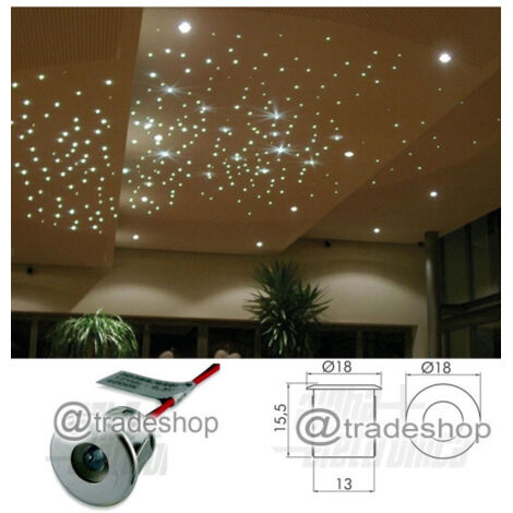 Trade Shop Traesio – Spot encastrable ciel étoilé – Lumière chaude 3000K et froide 6000K – LED 0,2W – Angle d'émission 60° – Montage encastré IP20