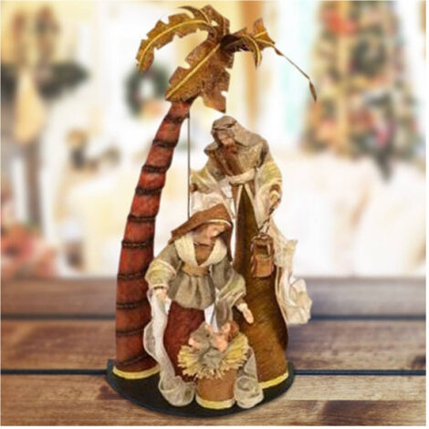 Presepe Nativity With Palma In Scenario Alto 64 Cm Natalizations (1/2)
