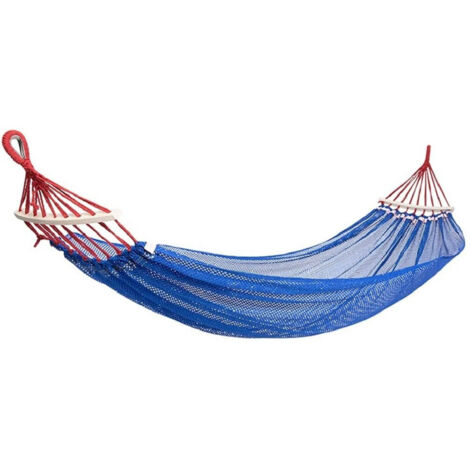 Amaca In Rete Singola Portatile Leggera Dondolo Giardino Cortile Campsite Blu (1/3)