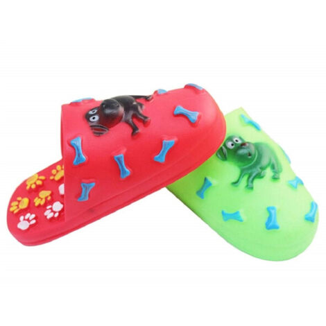 Jouet Pantoufle Avec Son Grincement Caoutchouc Chiens Chats Résistant à La Mastication (1/2)