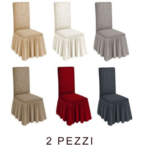 2 Pz Coprisedia With Volant Schienale Sedia Tessutututututus Vari Colours Lavabile (1/4)