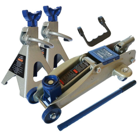 Kit Cavalletti + Cric 2.5 Tonnellate Sollevatore Idraulico 2.5 Ton (1/5)