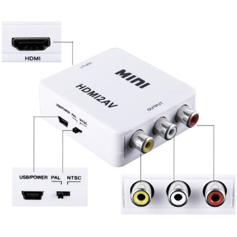 Mini Adaptateur Video Numerique Hdmi Vers Av Rca Convertisseur Analogique (1/5)
