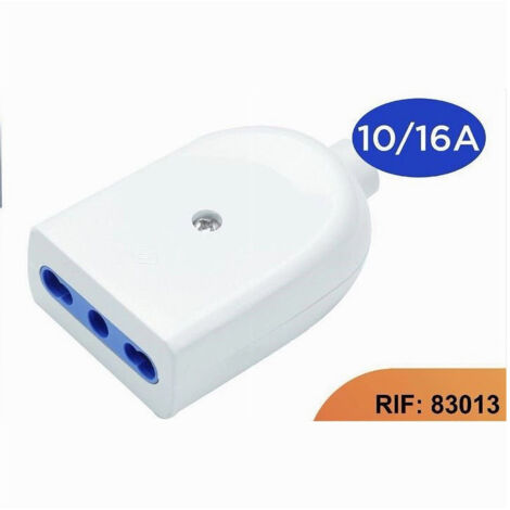 Presa Bivalente P17/11 Elettrica Bipasso 2p+t 10a/16a 250v Max 1500w Bianco 83013 (1/4)