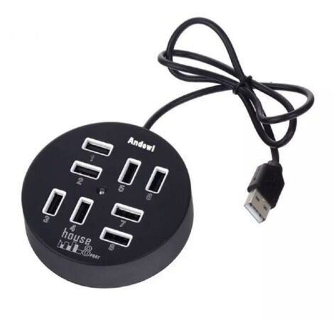 Hub Usb 2.0 8 Ports Haute Vitesse Q-hu800 Avec Câble De 60 Cm Et Connexion Usb-a (1/5)