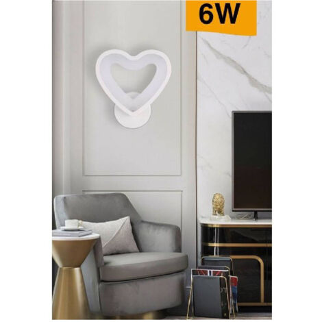 Led Applique Forma Cuore 6 W A Parete Abat Jour 3 Mode De Color Luce E28-3c (1/3)