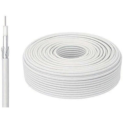 Câble D'extension Coaxial De 15 Mètres Pour Antenne Tv Numérique Terrestre 75 Ohm (1/2)