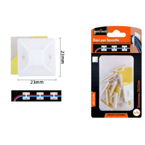 Set 16 Basic Pezzes For Fissagging Fascette Support Adesivo 23x23mm 57189 (1/2)