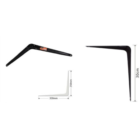 Set 2 Pz Reggimensola Support Staffa Triangolo Mensola Metallo 30 Cm Nero 91273 (1/2)