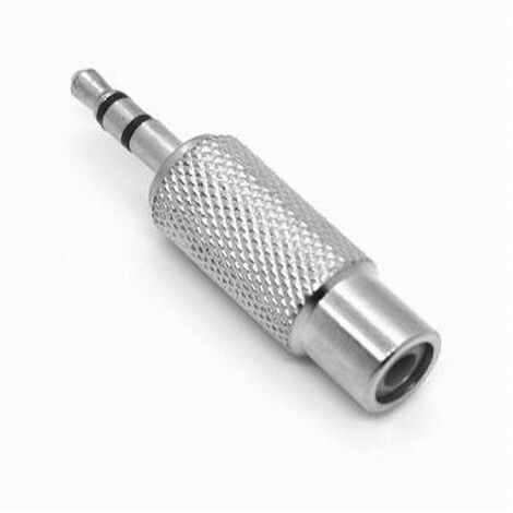 Set 2pz Connettore Adattatore Audio Stereo Rca Femmina A Aux 3,5mm Maschio C-091 (1/5)
