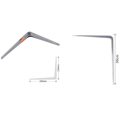 Set 2pz Reggimensola Support Staffa Triangolo Mensola 30cm Grigio 91265 (1/2)