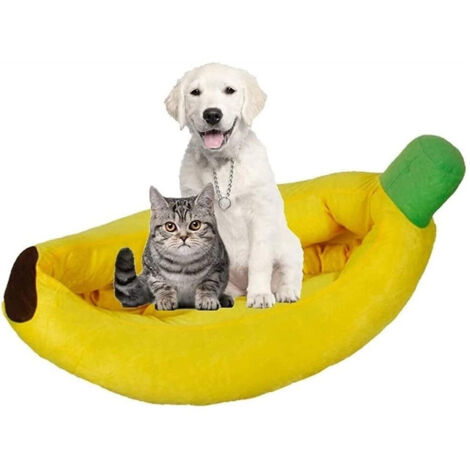 Cuccia Banana Letto Morbido Per Gatt Cane Cuscino Inverno Peluche Nido 70x40cm (1/5)