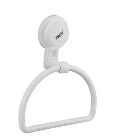 Anneau Porte-serviettes Avec Ventouse Blanc Accessoires De Salle De Bains 59542 (1/2)