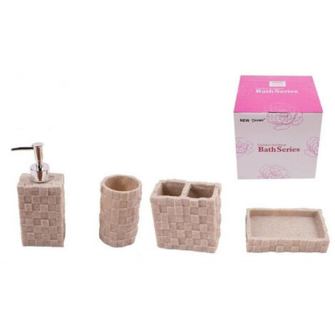 Set 4 Accessoires De Salle De Bain Ss0007 En Céramique Porte-sables Porte-éponge Distributeur
