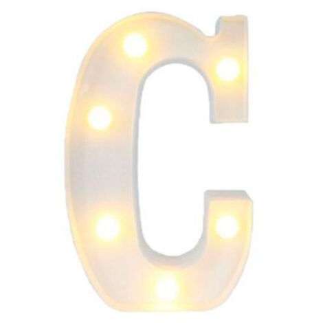 Lettera C Luminosa Con Luci Led A Batteria Decorazioni Per La Casa Dim. 22 Cm (1/2)