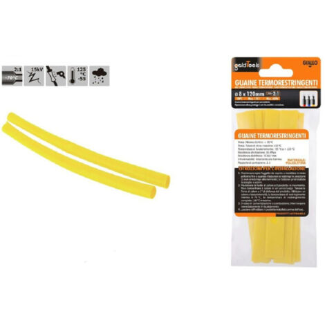 Set 10pcs Gaine Thermoretractable Jaune 8x120 Mm Pour Cables 57089 (1/2)