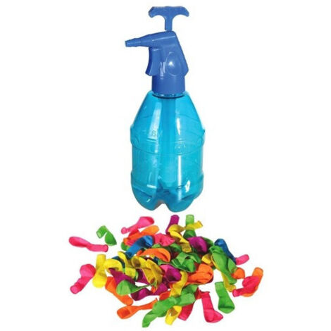 Pompa 2 Lt Per Gavettone Bombe D'acqua Con 250 Palloncini Includ Party Spiaggia (1/2)
