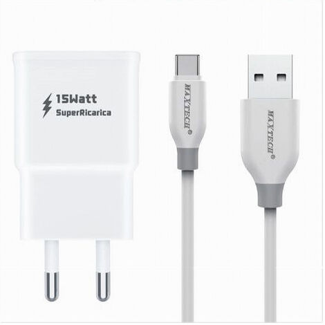 Kit Chargeur 2 Ports Usb + Câble Type-c 3a 1 Mètre Maxtech Ca-s040 (1/3)