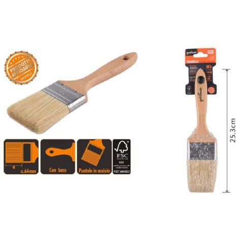 Pennello Piatto 25.3 Cm Manico In Legno Setole Morbide For Vernice 90206 (1/3)