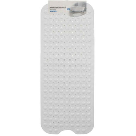 Tappetino Per Vasca Antiscivolo 100 X 40 Cm Tappeino Doccia In Pvc 79738 Bianca (1/2)
