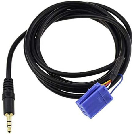 Câble Aux Pour Voiture Fiat 500 Evo Alfa Lancia Autoradio Mini Iso Jack Male 3.5mm (1/4)