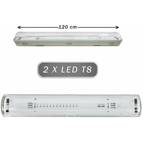 Plafonnier étanche 2 Tubes Néons T8 G13 120 Cm Mur-plafond Ip65 T8-120s (1/5)