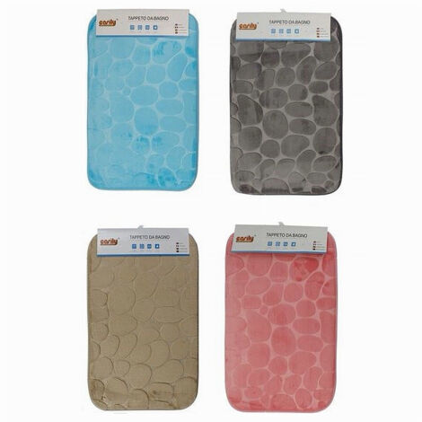 Tappeto In Tessuto Tappetino Arredo Bagno Antiscivolo 50x80cm Effetto Sassi 79449 (1/5)