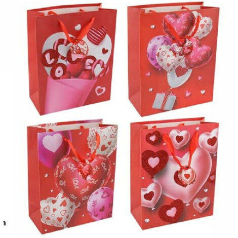 Set 6pz Enveloppe Cadeau De La Saint-valentin Cœurs 26 X 32 X 12 Cm 69873 Modèles Assortis (1/2)