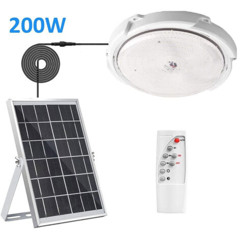 Panneau Solaire De Lumière De Plafond Léger Led 200 W Avec Capteur De Crépuscule Ip65 Externe (1/5)