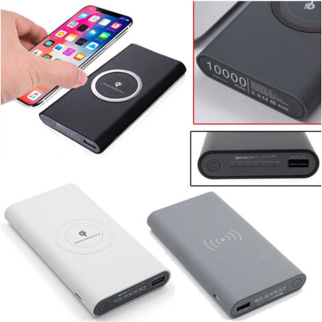 Power Bank Recharge Wireless Wire 10000mah External Battery Smartphone Tablet Ip (1/5)