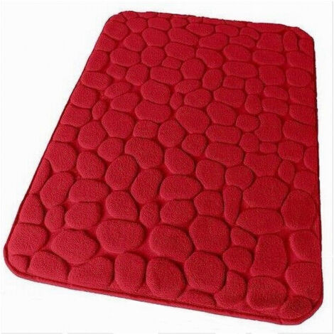 Tappeto Tappetino In Tessuto Per Bagno Arredo 45x75 Cm Effetto Sassi Rosso 69935 (1/2)