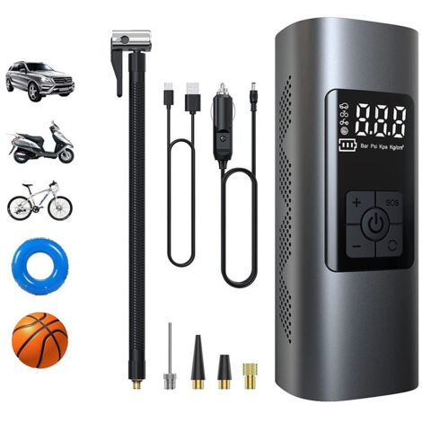 Mini Compressore Ad Aria Portatile Gonfiatore Ricaricabile Display Led Auto (1/5)