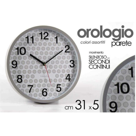 Horloge Murale Ronde 31x5cm Plastique Silencieux Vanity Classique Moderne 681295 (1/2)