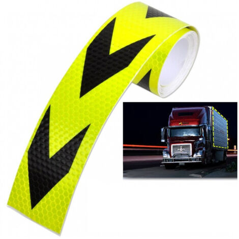 Bande Réfléchissante Jaune Et Noire Haute Visibilité Pour Voitures Et Camions 5mt (1/2)