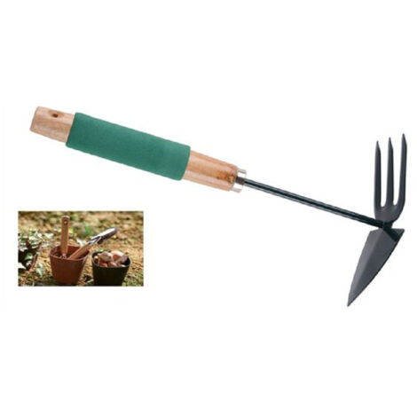 Mini Rastrello Punta With Tridente 30cm In Impugnatura Legno Spugna 90054 (1/2)
