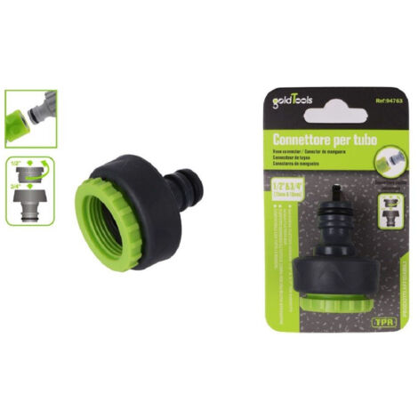 Raccord Rapide Universel Avec Filetage Femelle 1/2" Et 3/4" Pour Tuyau 94763 (1/3)
