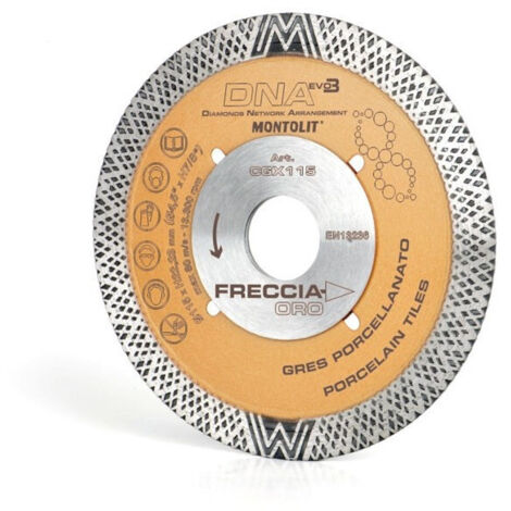 Disco Diamantato Montolit Adn Evo3 Cgx115 Mm.115 Corona Continua Freccia Oro 802 (1/3)