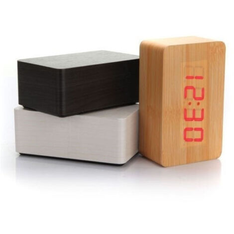 Montre Moderne En Bois Effet En Bois Usb / Aaa Lumière Led Numérique Alarme Horloge (1/5)