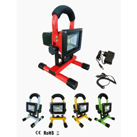 Faro Recaricabile Faretto Impermeabile Led Luce Bianca Emergenza Portati 10 Watts (1/5)