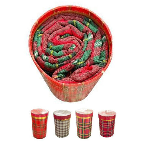 Nappe De Noël Tissu Panama Avec Thème De Noël Boîte Fantaisies Diverses 6 Places (1/2)