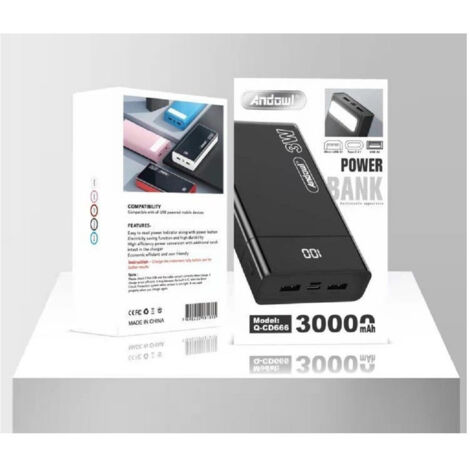Powerbank 30000mah Portatile Caricateur 4 Usb Type-c Micro Usb Display Q-cd666 (1/4)
