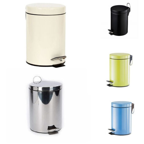 Corbeille Poubelle Peut Trash 5 Lt Panier De Salle De Bain En Acier (1/4)