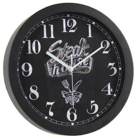 Horloge Murale 30x4x30cm Bar Café Restaurant Décorations Noires Modernes Ass 774621 (1/3)
