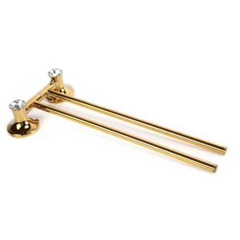 Porte-serviettes 2 Tiges Salle De Bain Montage Mural Home Gold Dgo-110 (1/2)