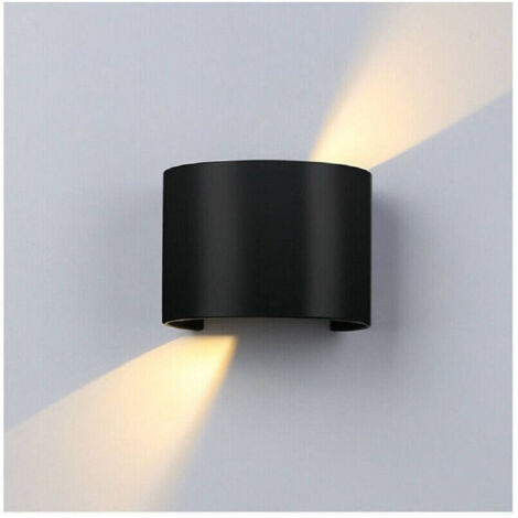 Lampe Murale Noire 28led 12w Ip55 Lumière Froide 6500k Lumière Chaude 3000k Up & Down Es44 (1/2)