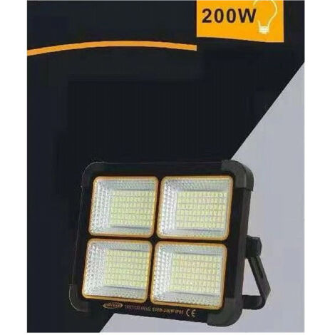 Faro Proiettore Ricaricabile Pannello Solare 200 W Usb Power Bank Ip65 S18b-200w (1/5)